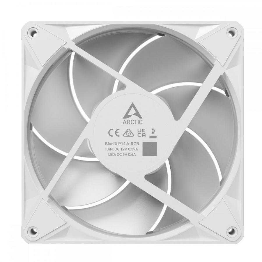 Arctic BioniX P14 A-RGB (White) - 140mm Case Fan with A-RGB - Fluid Dynamic Bearing - PWM
