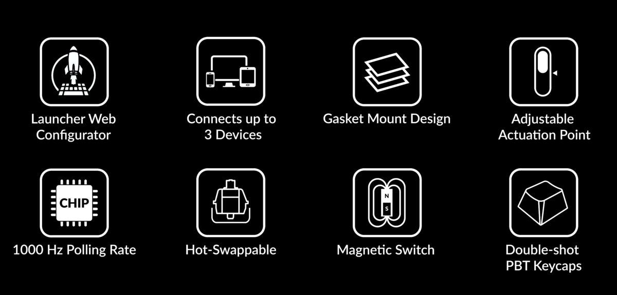 Keychron C75 HE (C75H-D1) Hot-Swap Mechanical Keyboard Magnetic Switch Black 75% US Layout
