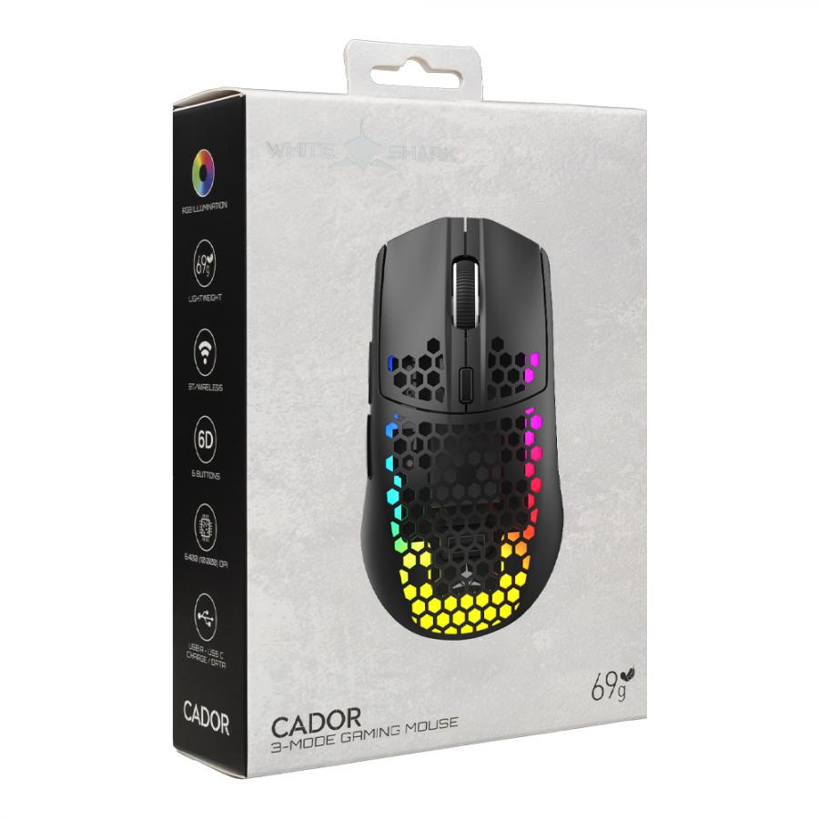WHITE SHARK WIRELESS GAMING MOUSE DPI 10000 WGM-5020 BLACK HONEYCOMB
