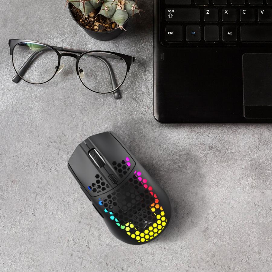 WHITE SHARK WIRELESS GAMING MOUSE DPI 10000 WGM-5020 BLACK HONEYCOMB