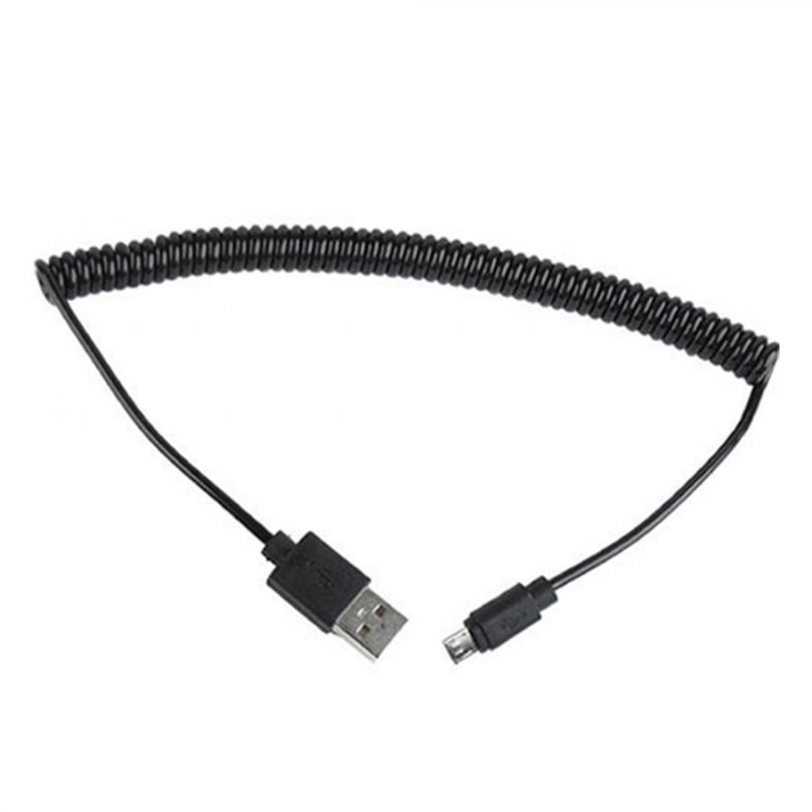 CABLEXPERT COILED MICRO-USB CABLE 1,8m BLACK