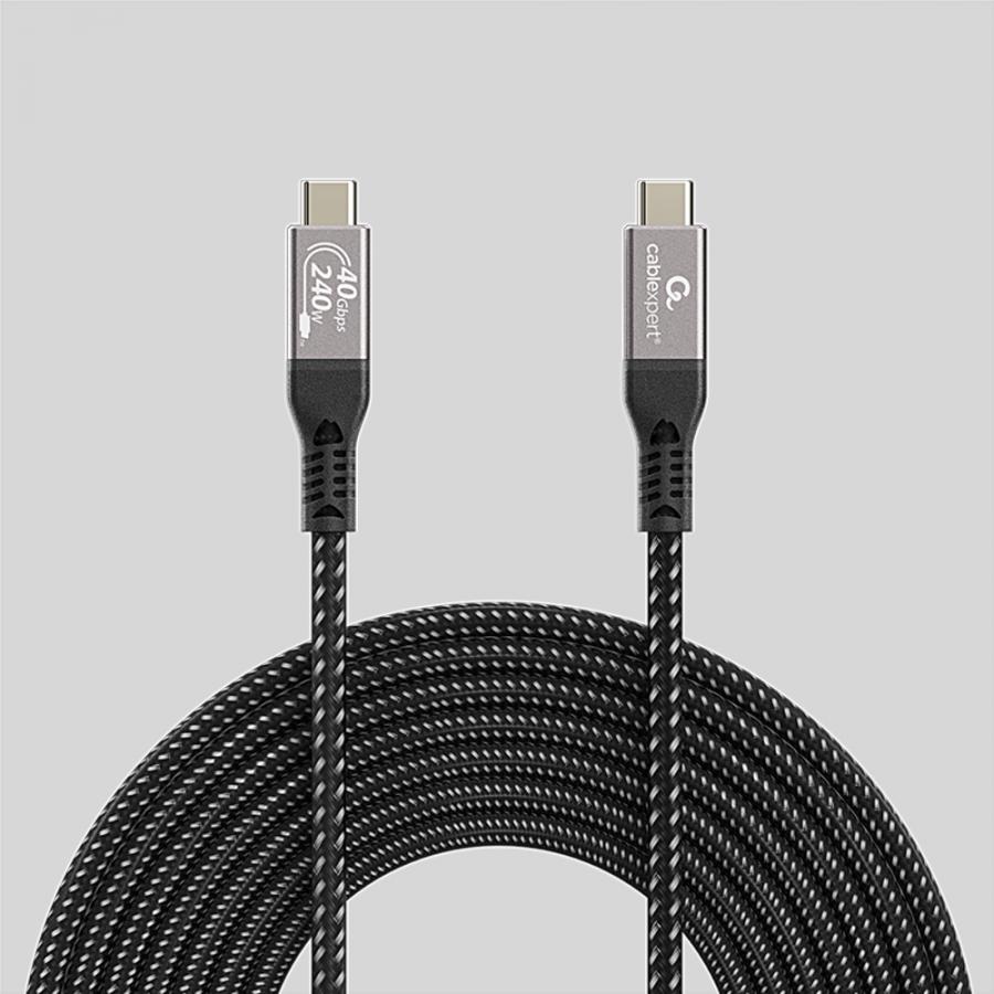 CABLEXPERT PREMIUM USB 4 TYPE-C CHARGING & DATA CABLE 40 Gbps 240W 0.5M