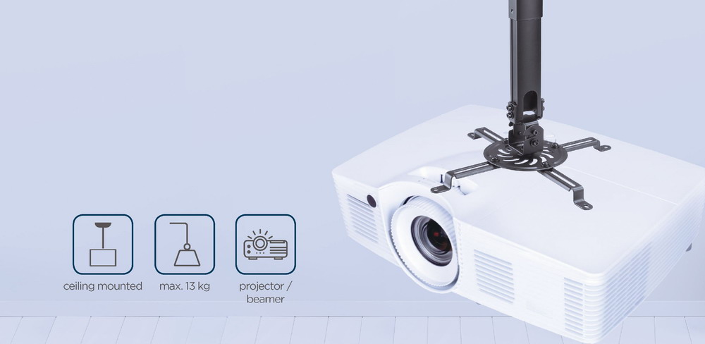 GEMBIRD ADJUSTABLE CEILING MOUNT FOR PROJECTOR/BEAMER BLACK
