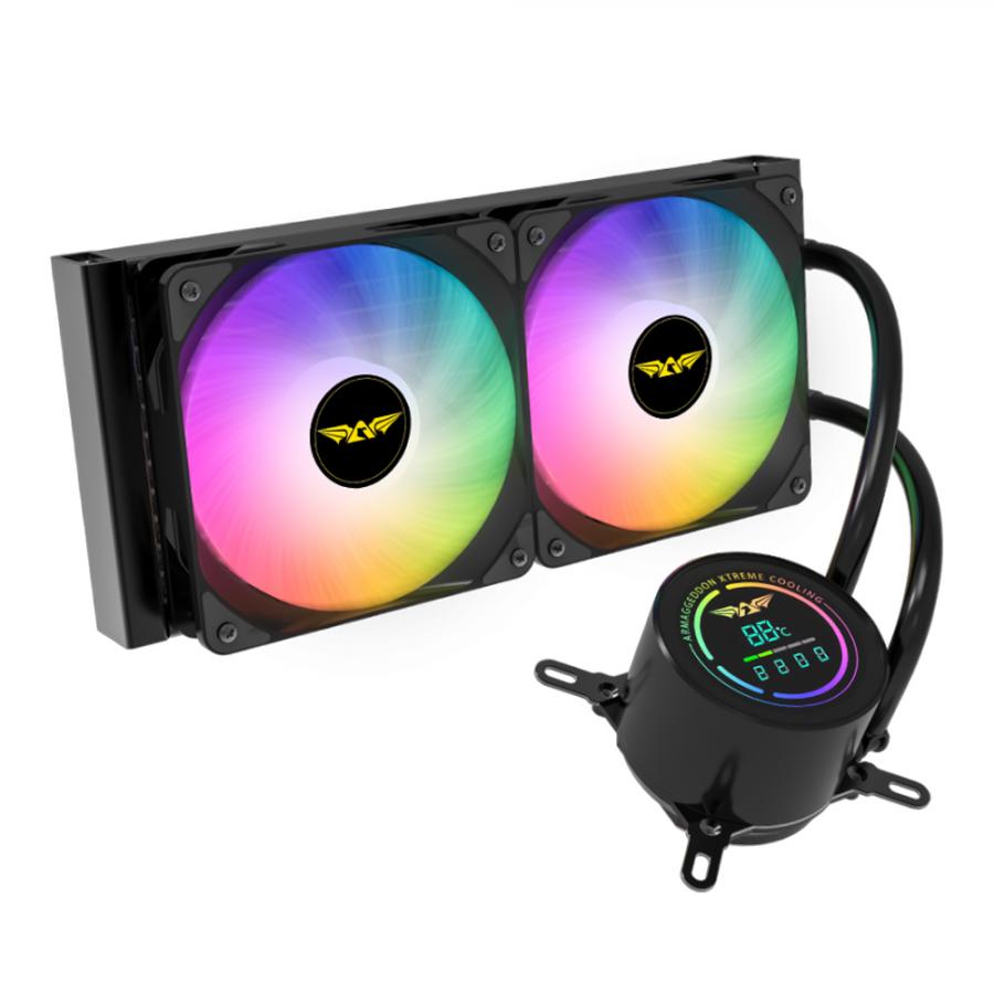 ARMAGGEDDON UNIQUE DUAL CPU COOLING FAN 9 BLADE DEEP FREEZE ADV A240 ARGB BLACK