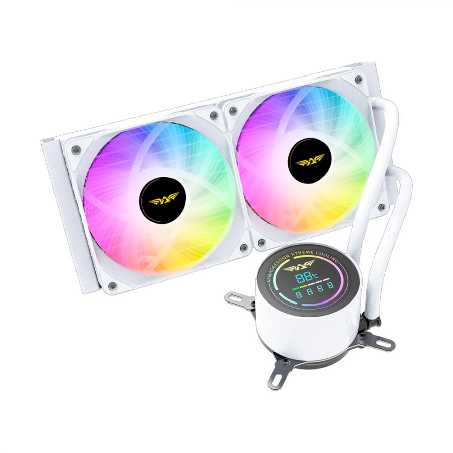 ARMAGGEDDON UNIQUE DUAL CPU COOLING FAN 9 BLADE DEEP FREEZE ADV A240 ARGB WHITE