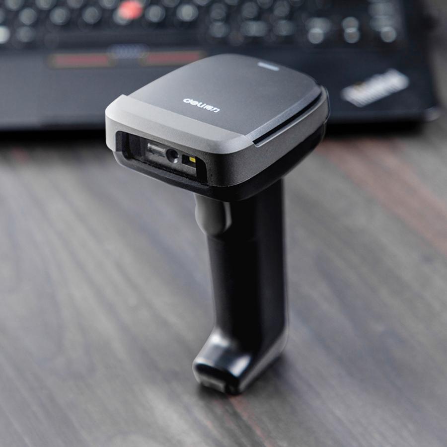 DELI 1D & 2D HANDHELD BARCODE SCANNER BLACK