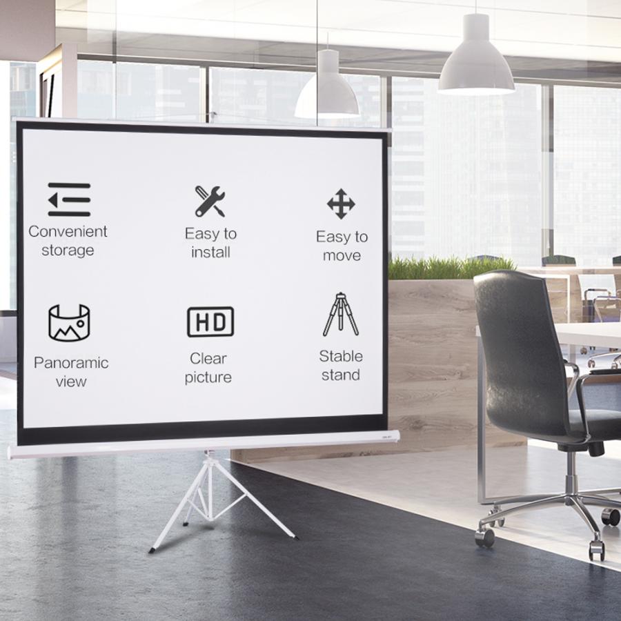 DELI BRACKET PROJECTOR SCREEN 100' WHITH TRIPOD WHITE