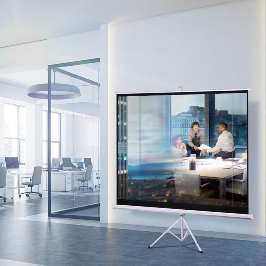 DELI BRACKET PROJECTOR SCREEN 100' WHITH TRIPOD WHITE
