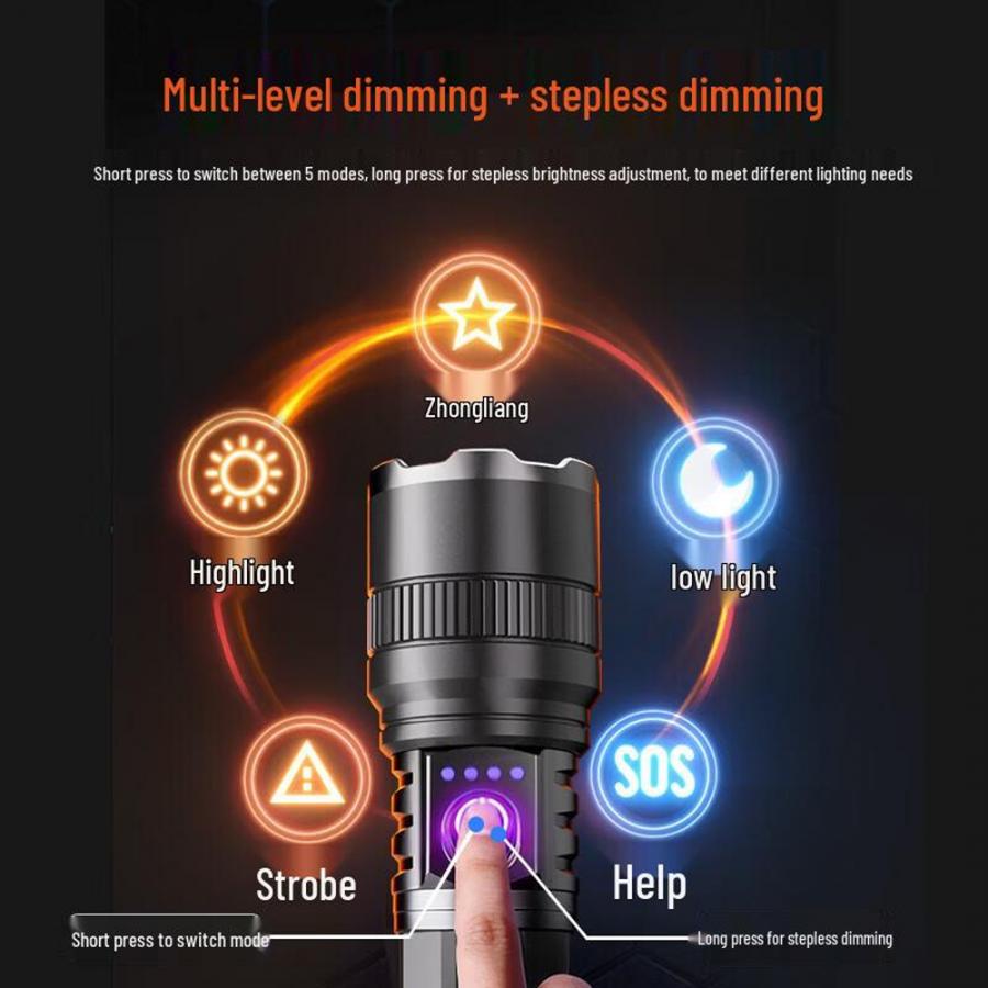 DELI FLASHLIGHT 500LM BLACK