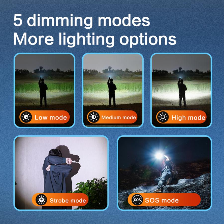 DELI FLASHLIGHT 200LM BLACK