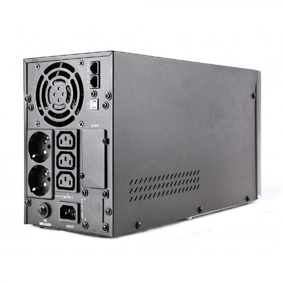 ENERGENIE 2000 VA PURE SINE WAVE UPS, LCD DISPLAY, 2 X SCHUKO + 3 X C13 OUTPUTS, USB, BLACK