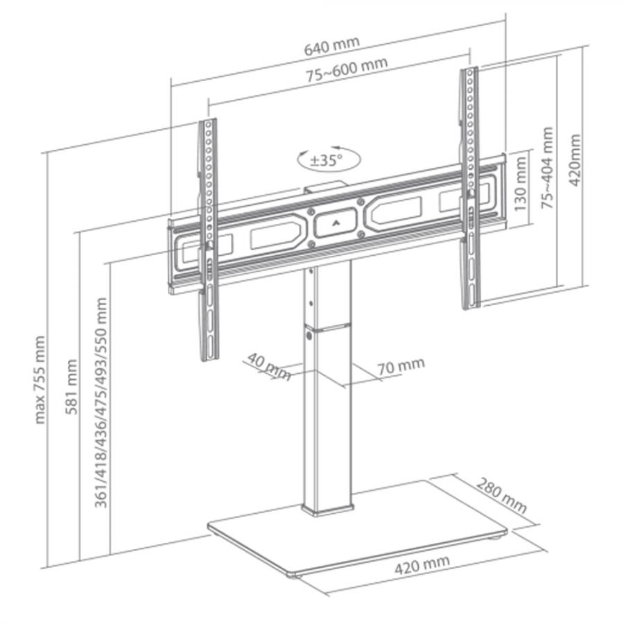 SBOX FLOOR FIXED MOUNT BLACK