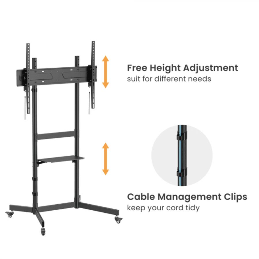 SBOX FLOOR MOBILE MOUNT 55'-100' MAX VESA 800X600 BLACK