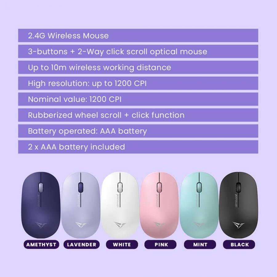 ALCATROZ WIRELESS MOUSE AIRMOUSE V AMETHYST 1200DPI