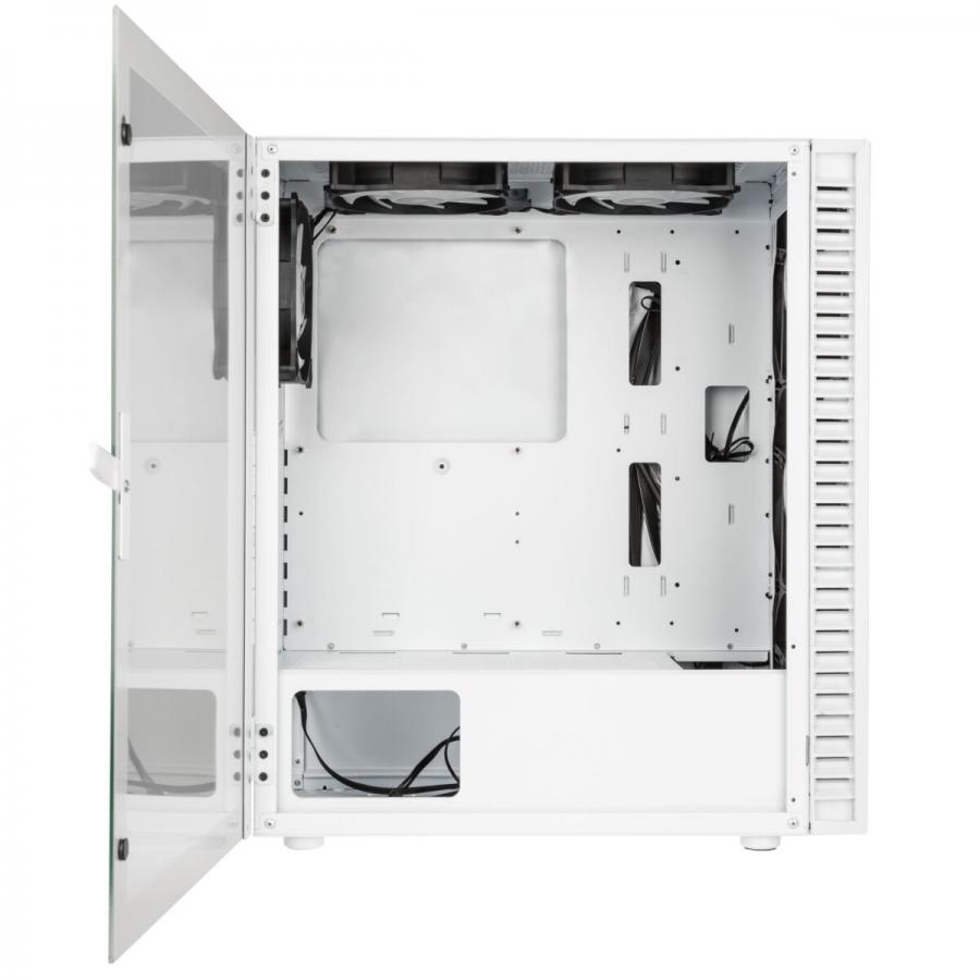 Kolink Observatory HF Mesh ARGB Midi Tower Case - White (with 6 ARGB fans - 3x140mm & 3x120mm ) With Black Frame Glass (Open Box)