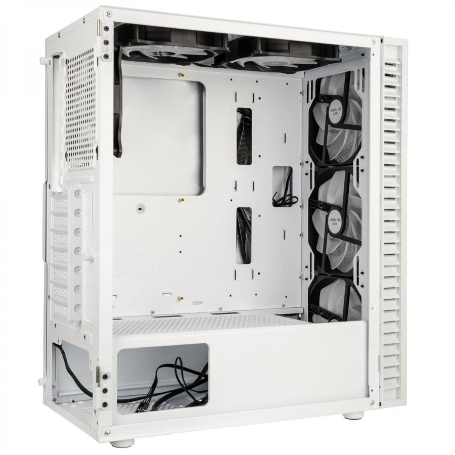 Kolink Observatory HF Mesh ARGB Midi Tower Case - White (with 6 ARGB fans - 3x140mm & 3x120mm ) With Black Frame Glass (Open Box)