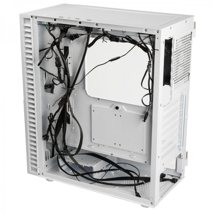 Kolink Observatory HF Mesh ARGB Midi Tower Case - White (with 6 ARGB fans - 3x140mm & 3x120mm ) With Black Frame Glass (Open Box)