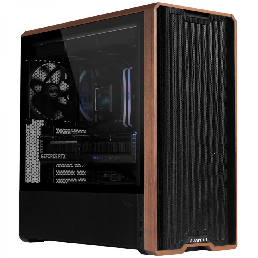 Lian Li LANCOOL 217 Black - Wood Accent - ATX PC Case (5 FANS) 2 x 170mm, 1 x 140mm & 2 x 120mm PWM