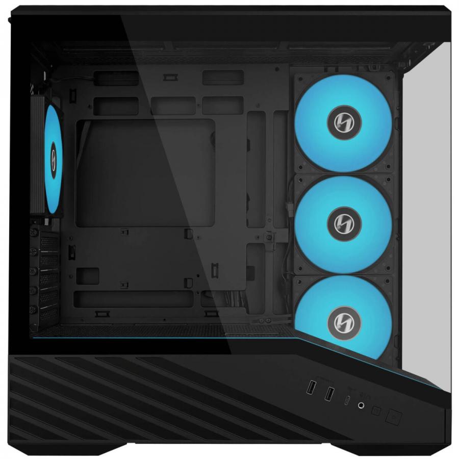 Lian Li Vector V100 Mini Black - 4 x 120mm ARGB - Mini/Micro ATX - LED RGB Strip - Tempered Glass