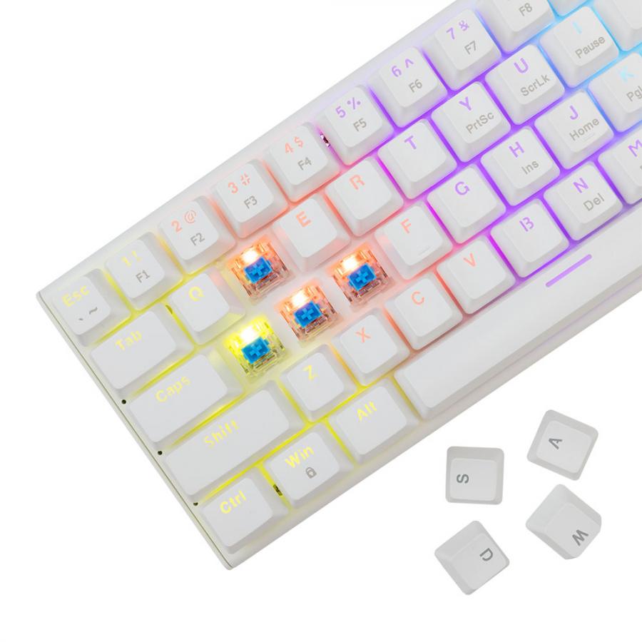 WHITE SHARK MECHANICAL KEYBOARD GK-002221V2 US BLUE SWITCH WAKIZASHI-2 WHITE