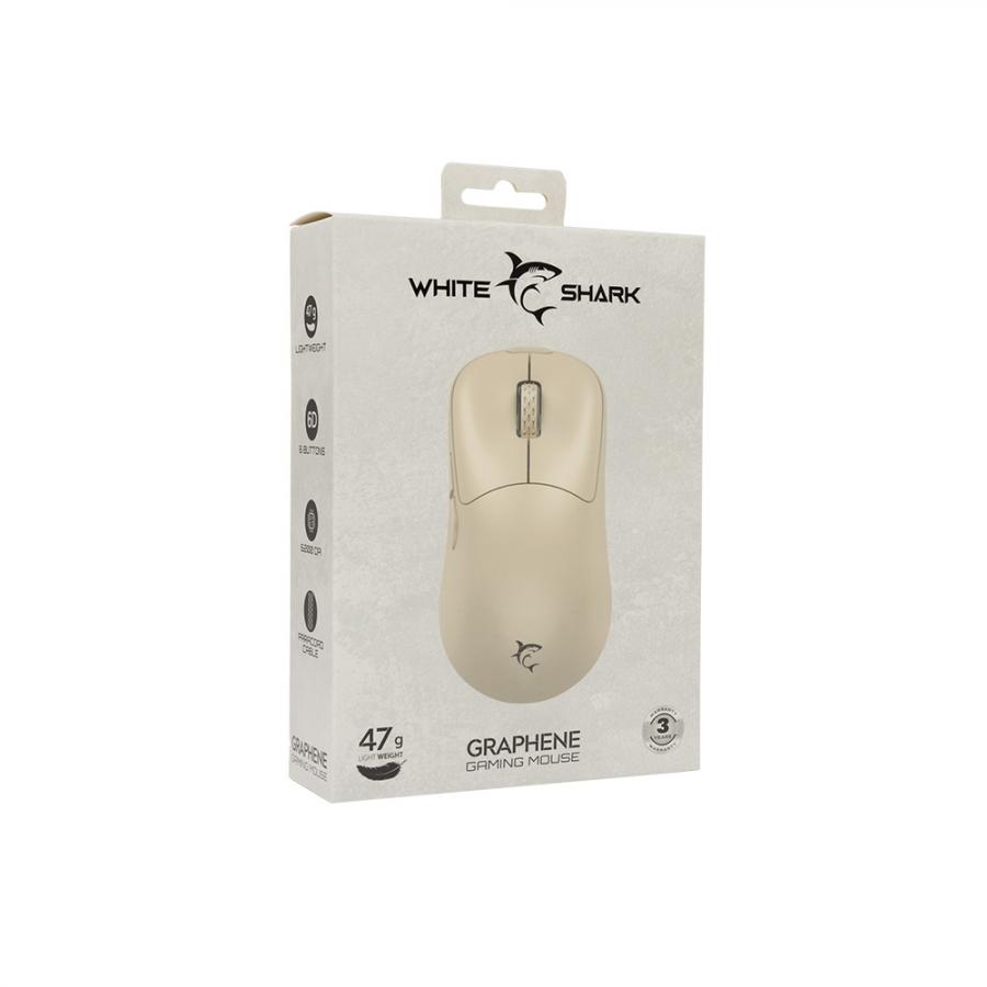 WHITE SHARK MOUSE GM-5014 GRAPHENE 12.400 DPI BEIGE