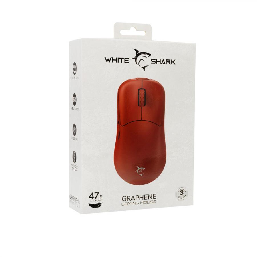 WHITE SHARK MOUSE GM-5014 GRAPHENE 12.400 DPI RED