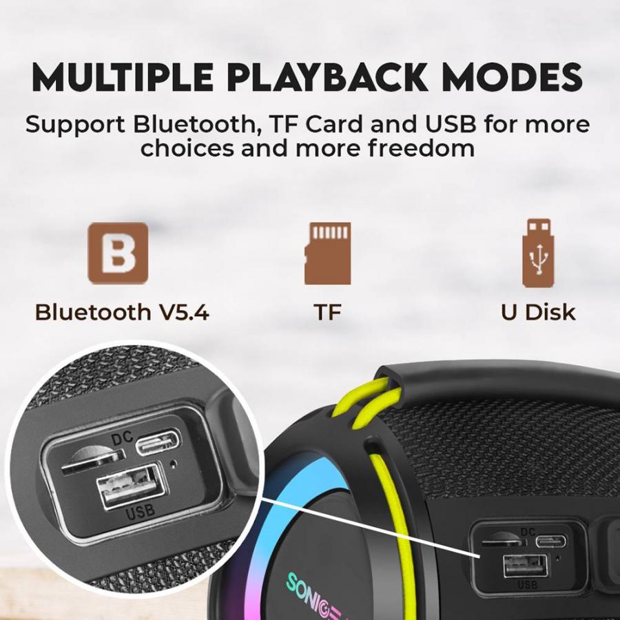 SONICGEAR BLUETOOTH 5.4 IPX5 TYPE-C SPEAKER SONICGO! BOOM 2 BLACK