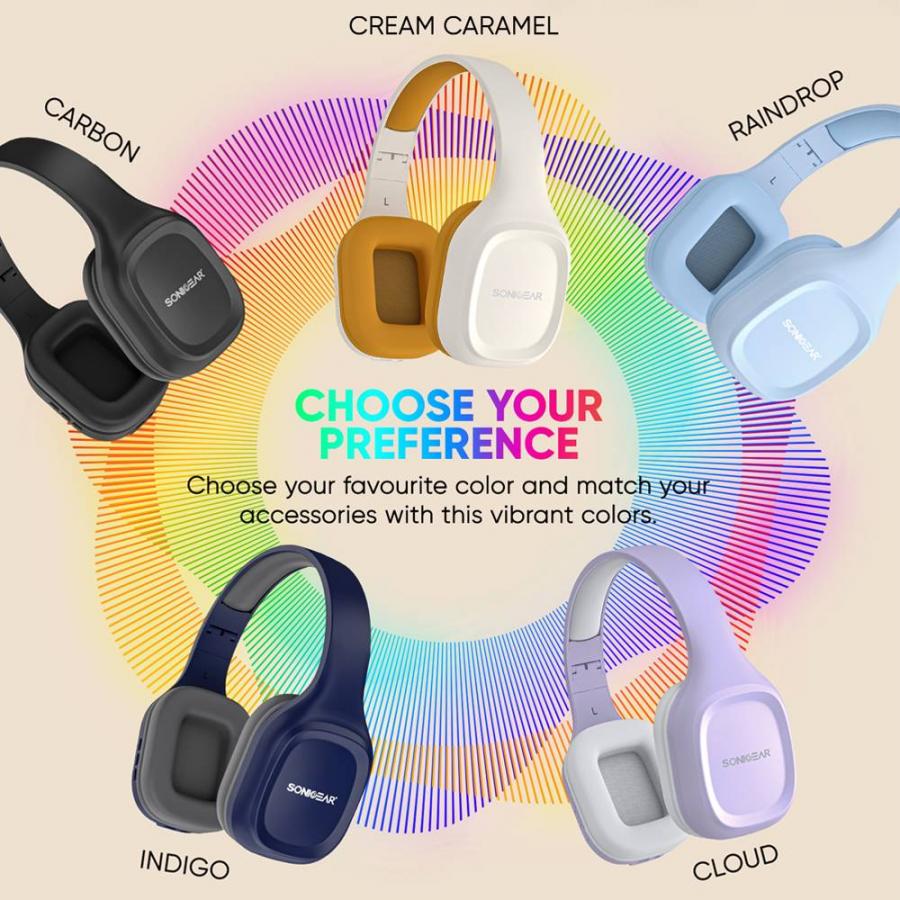 SONICGEAR BT5.4 OVER-EAR HEADPHONES AIRPHONE 5 CARBON