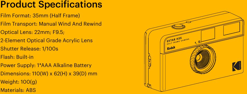 Kodak Ektar H35 HF Film Camera Sand