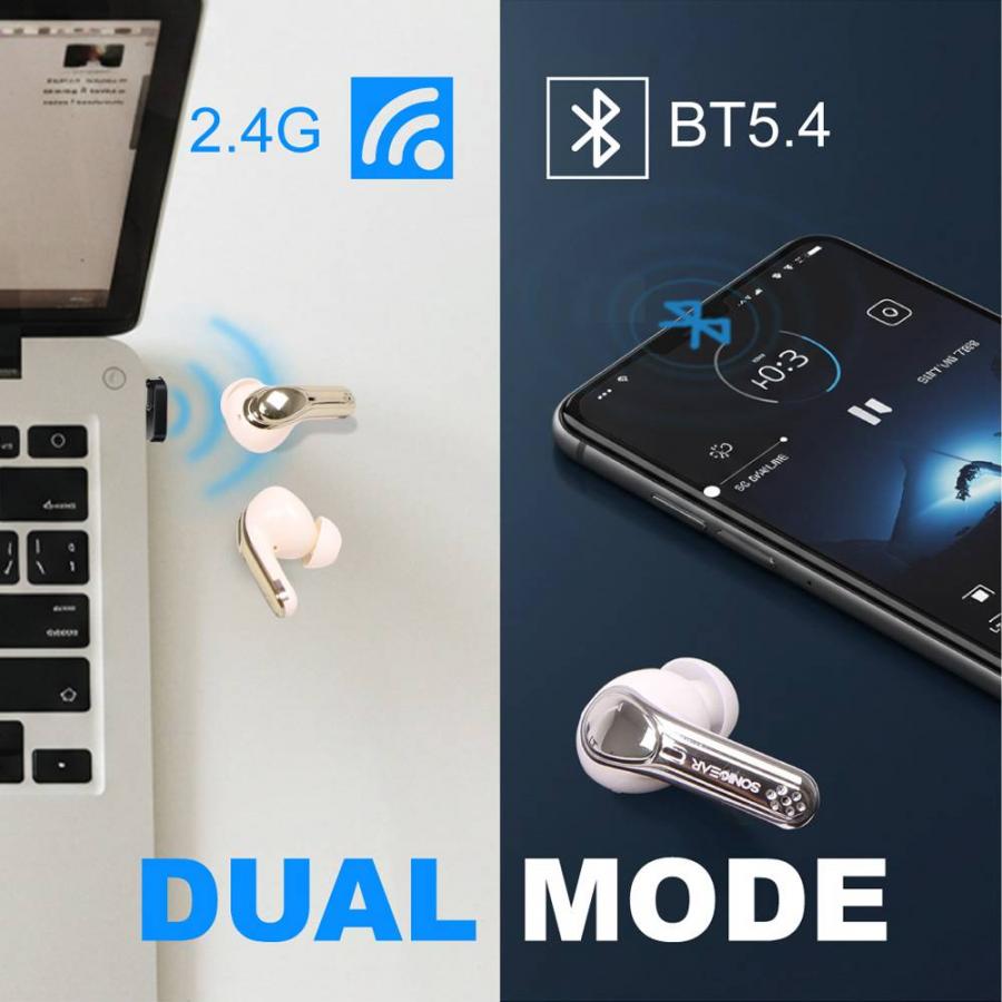 SONICGEAR DUAL MODE 2.4G/BT5.4 SUPERIOR 4MICS ANC/ENC EARPUMP XP2 PLATINUM