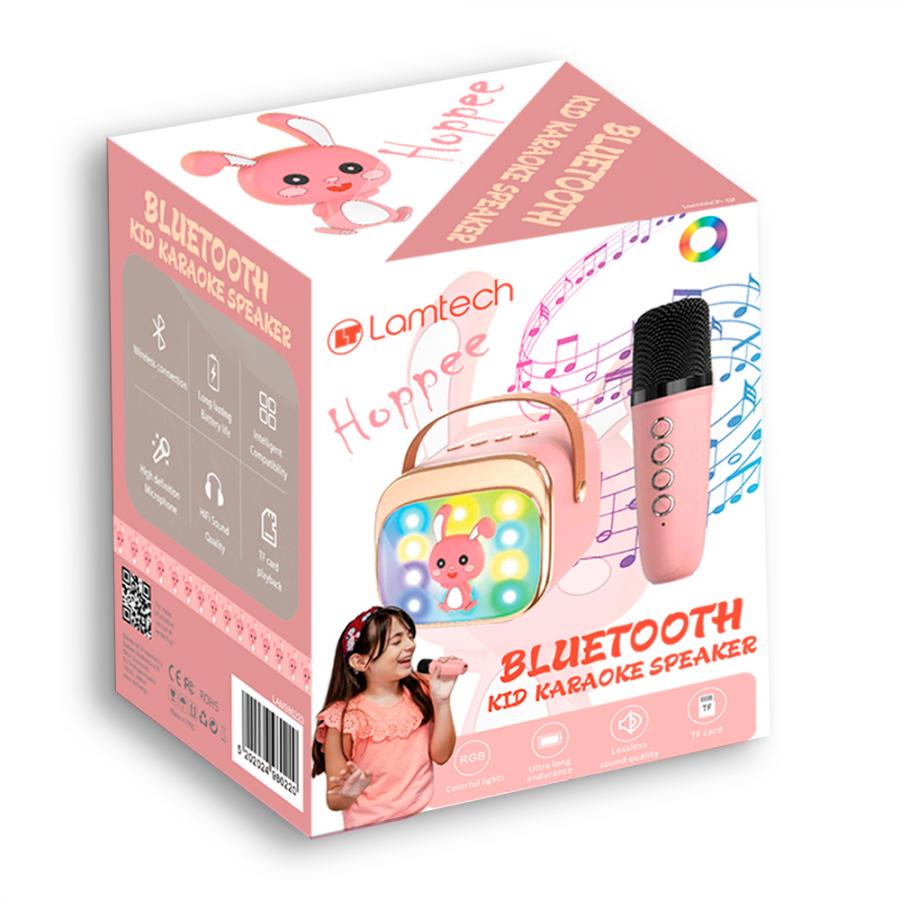 LAMTECH BT5.4 RGB KID KARAOKE SPEAKER PINK WITH MIC HOPPEE