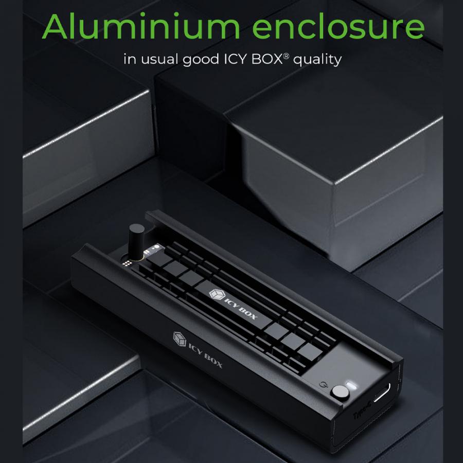 ICY BOX TYPE-C/USB 3.2 M.2 NVMe & SATA DOCKING TOOLESS BLACK