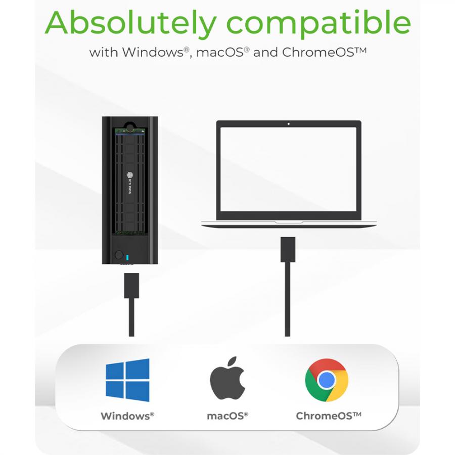 ICY BOX TYPE-C/USB 3.2 M.2 NVMe & SATA DOCKING TOOLESS BLACK