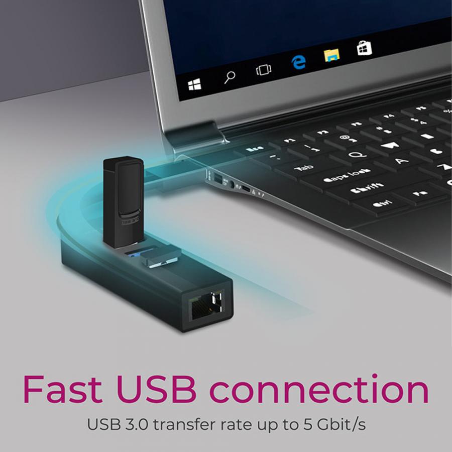 ICY BOX 4-PORT USB 3.2 HUB AND GIGABIT LAN ADAPTER