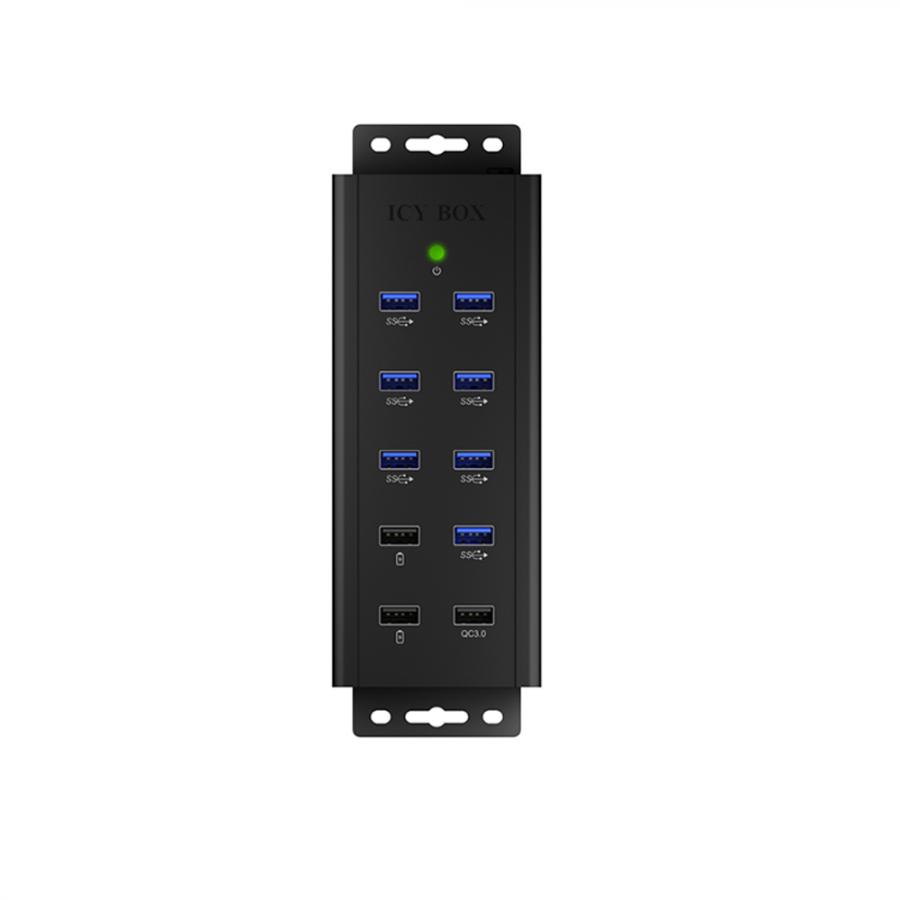 ICY BOX 7-PORT USB 3.2 HUB WITH 1xQC3.0 & 2xFAST CHARGE PORTS