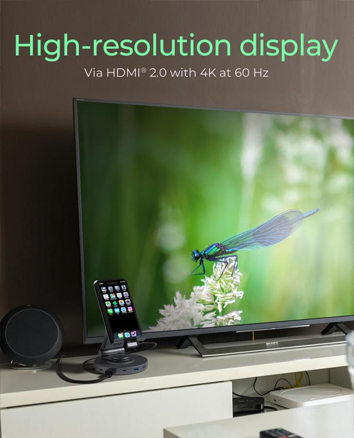 ICY BOX TABLET AND SMARTPHONE HOLDER UP TO 11' WITH 8IN1 DOCKING STATION