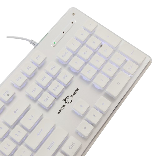 WHITE SHARK LED KEYBOARD GK-003241 TACHI US LAYOUT WHITE