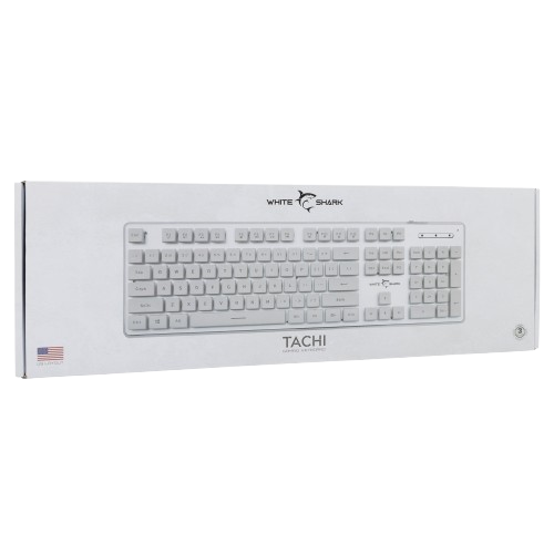 WHITE SHARK LED KEYBOARD GK-003241 TACHI US LAYOUT WHITE