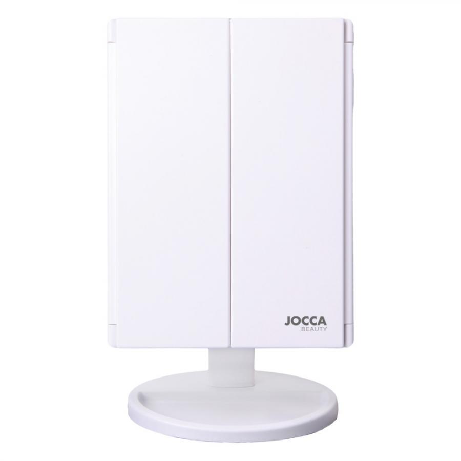 JOCCA FOLDABLE MAKEUP MIRROR WITH LED LIGHT AND 1X/2X/3X MAGNIFICATION WHITE