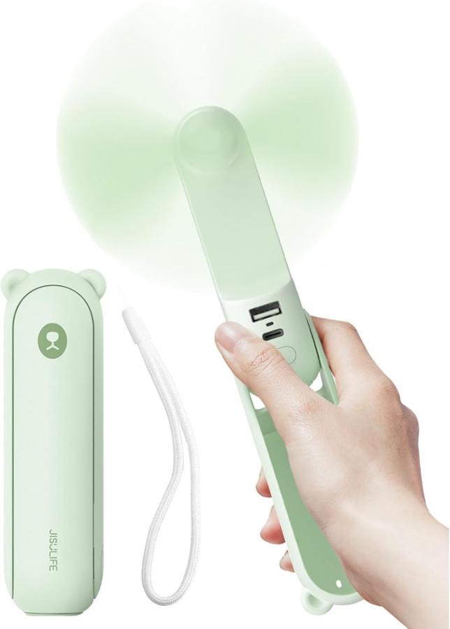JISULIFE (S010F8X04004) PORTABLE HANDHELD FAN LIFE8 PLUS (4500MAH) MNT GREEN