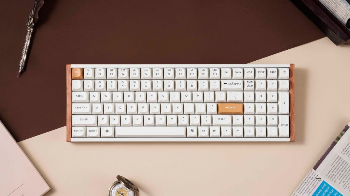 Keychron K4 HE (K4H-Q1) Special Wood Edition White Wireless Magnetic Hall Effect RGB Keyboard 96% US