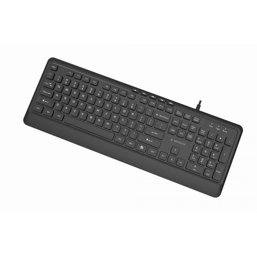 GEMBIRD SLIM WIRED MULTIMEDIA KEYBOARD US LAYOUT BLACK
