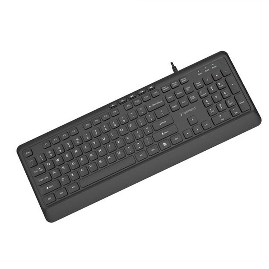 GEMBIRD SLIM WIRED MULTIMEDIA KEYBOARD US LAYOUT BLACK