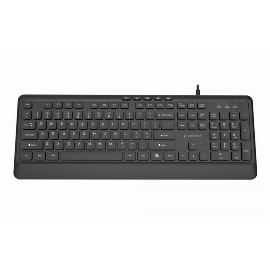 GEMBIRD SLIM WIRED MULTIMEDIA KEYBOARD US LAYOUT BLACK