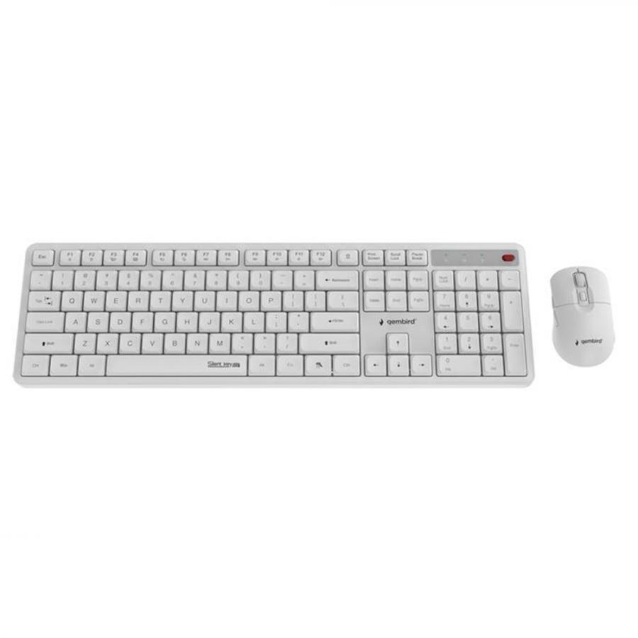 GEMBIRD SILENT KEY PRO BUSINESS WIRELESS DESKTOP SET US LAYOUT WHITE