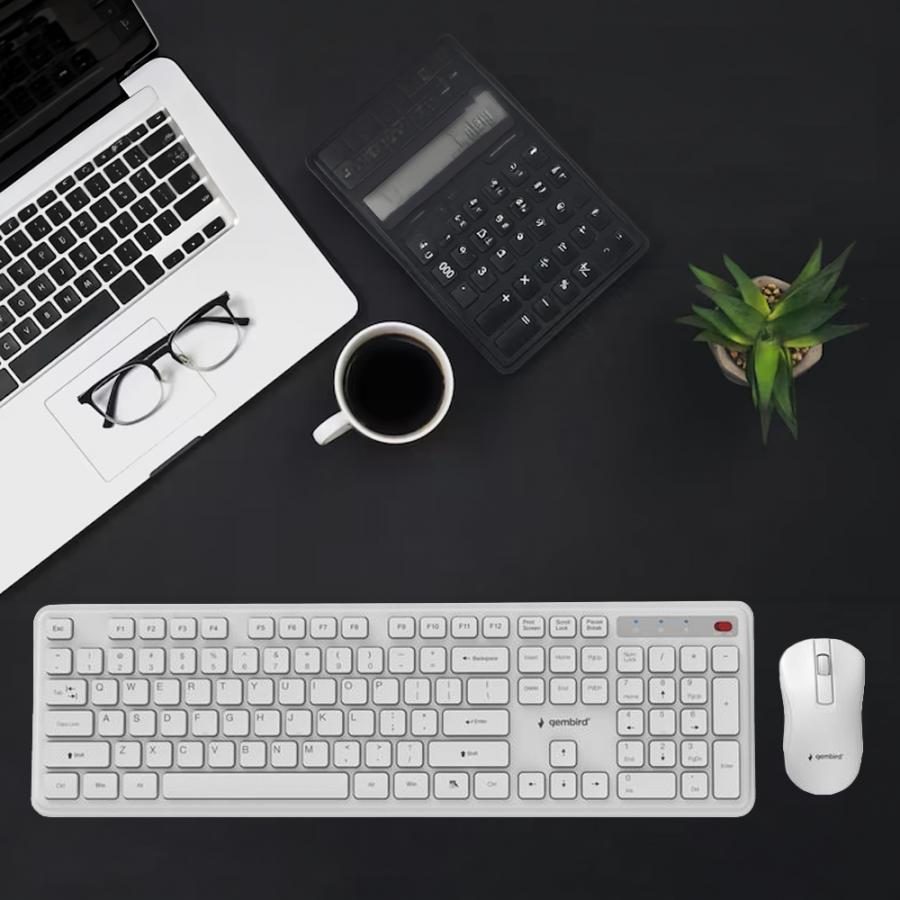 GEMBIRD SLIM PRO BUSINESS WIRELESS DESKTOP SET US LAYOUT WHITE