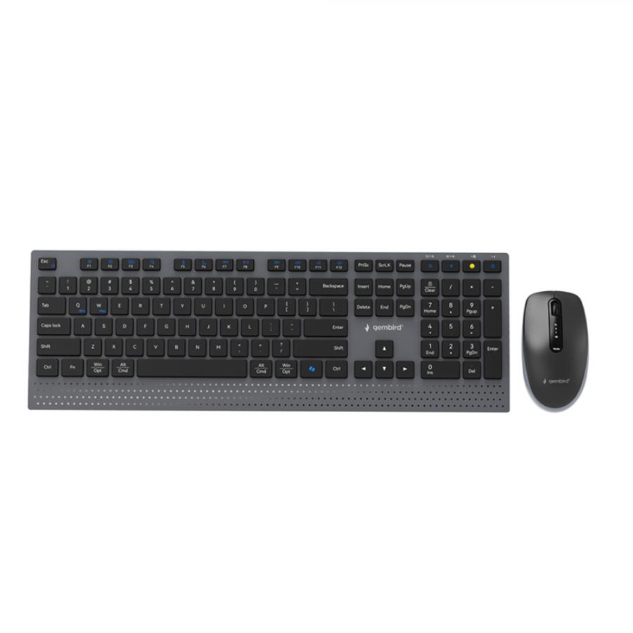 GEMBIRD DUAL-MODE SLIM WIRELESS DESKTOP SET 2.4G + BT US LAYOUT BLACK