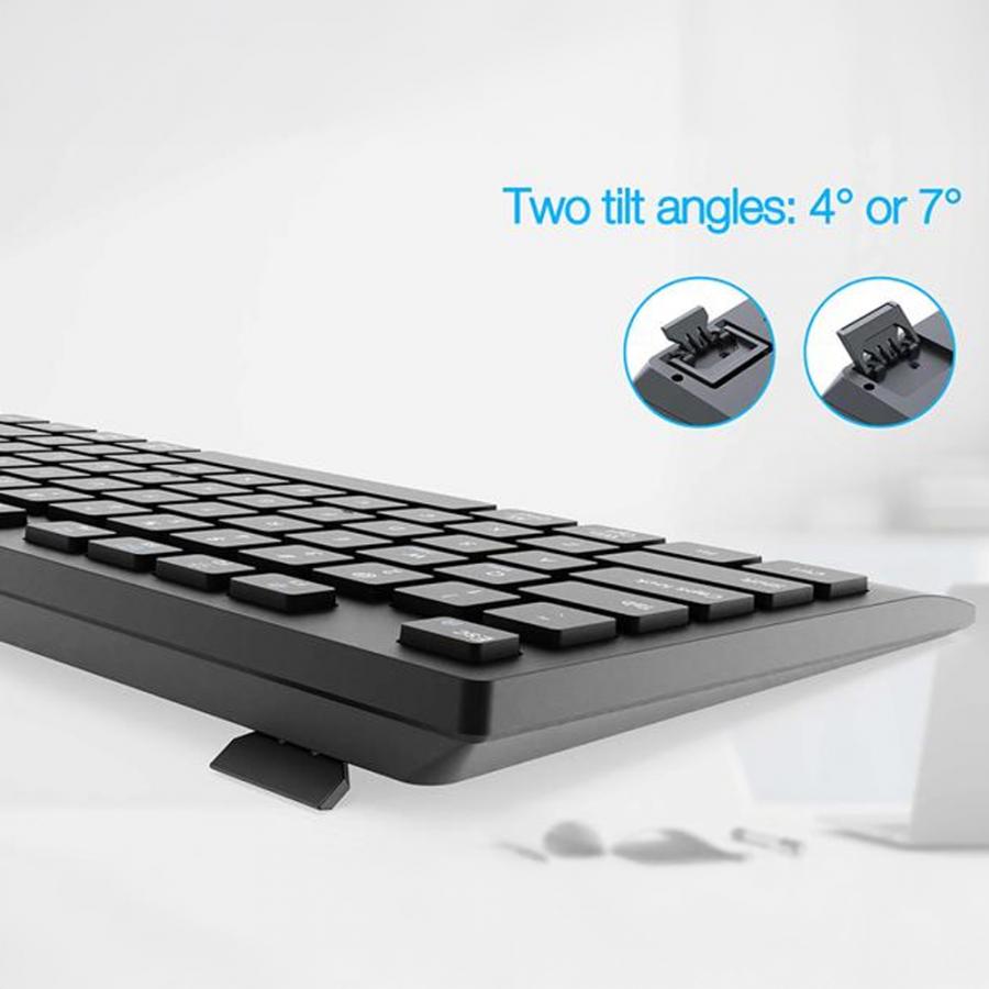 GEMBIRD DUAL-MODE SLIM WIRELESS DESKTOP SET 2.4G + BT US LAYOUT BLACK