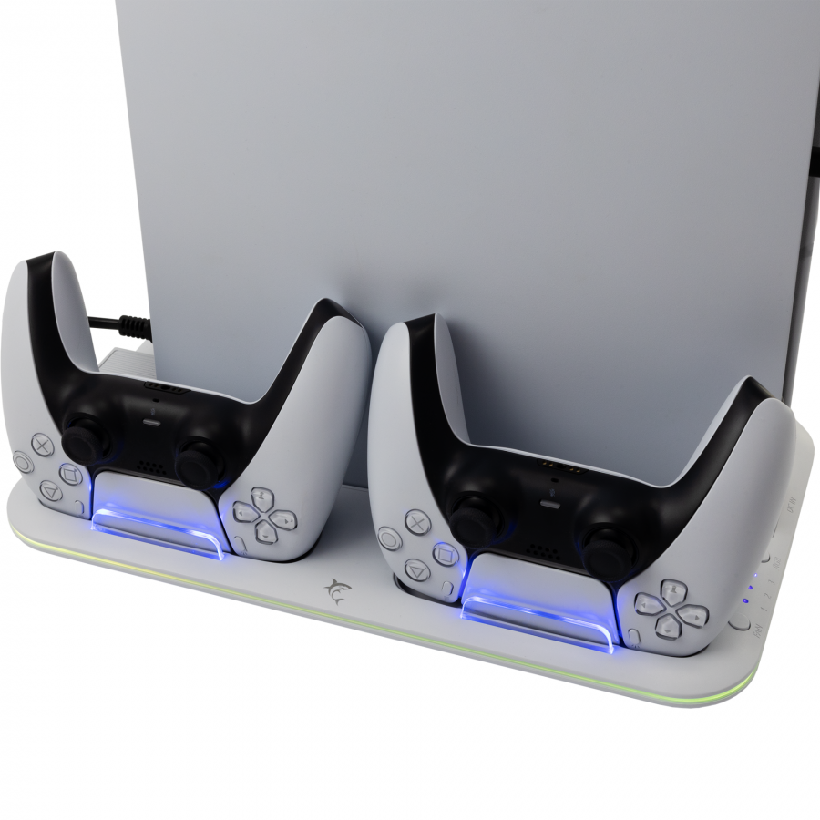 WHITE SHARK PS5 COOLING PAD + 2 CHARGING DOCK SLIM PS5-DZ504 KIMURA-2