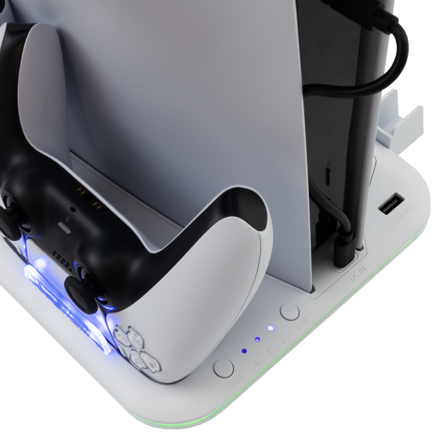 WHITE SHARK PS5 COOLING PAD + 2 CHARGING DOCK SLIM PS5-DZ504 KIMURA-2